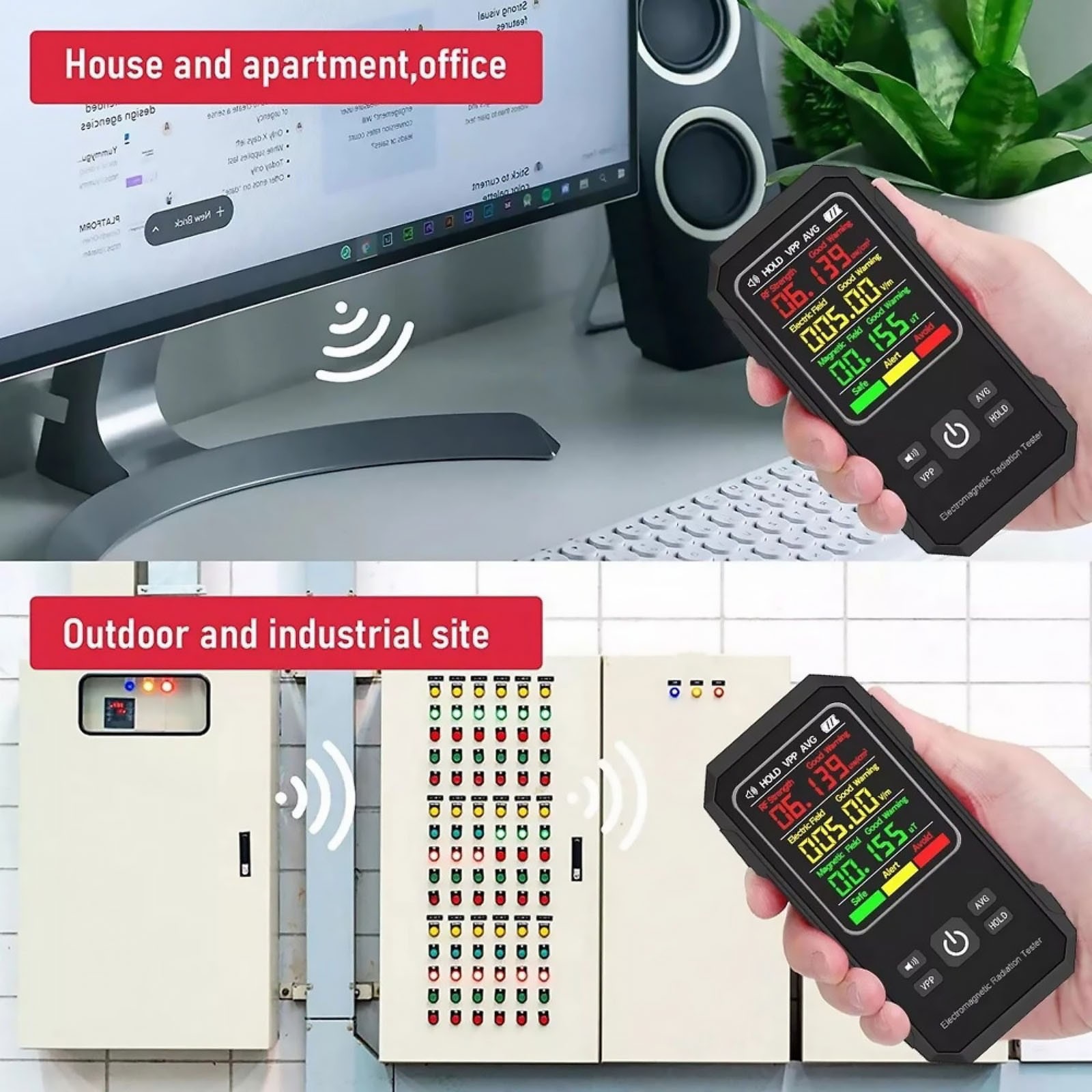 Digital Electromagnetic Radiation Detector EMF Meter with Lock Screen Function