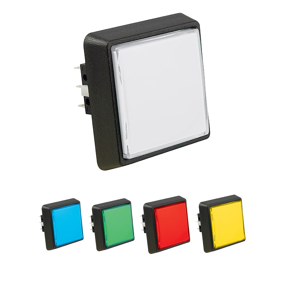 Pushbutton Square Large Illuminated with Microswitch 75V-0004