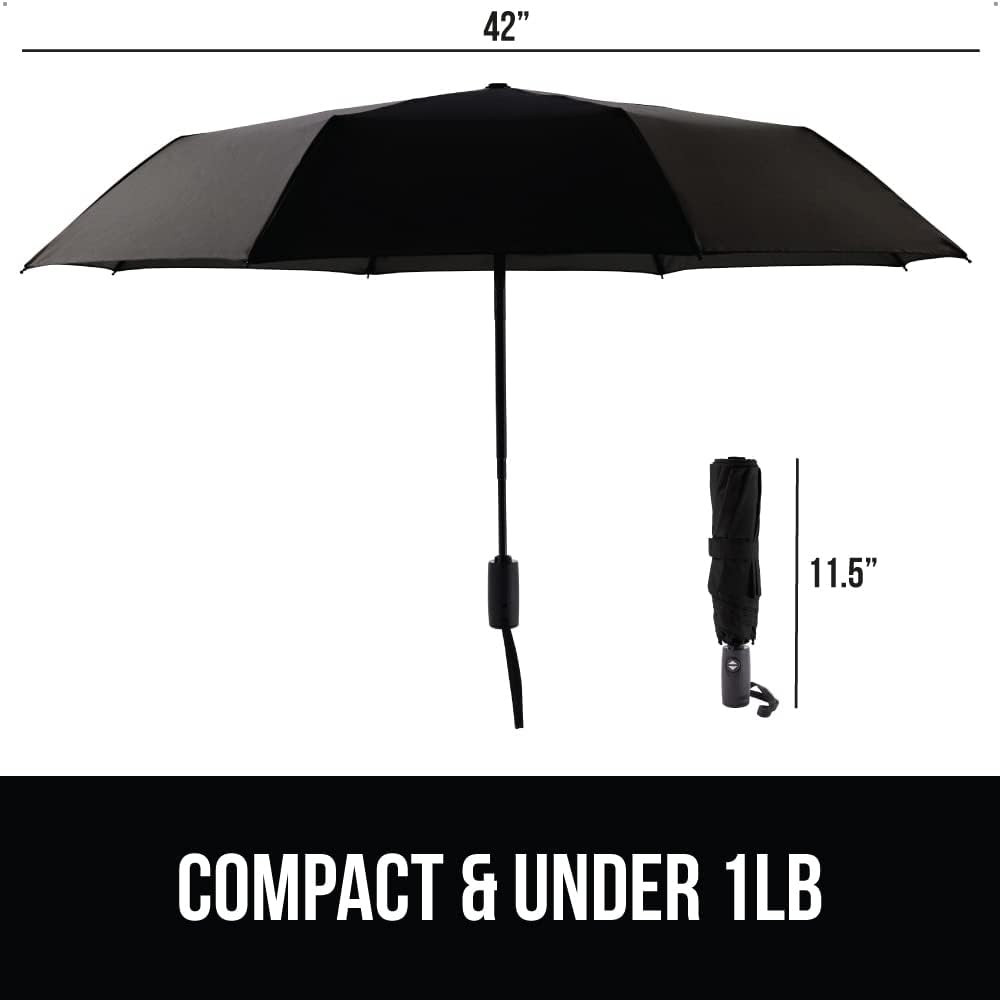 Strong Windproof Stick Compact Umbrella for Rain, One-Click Automatic Open and C