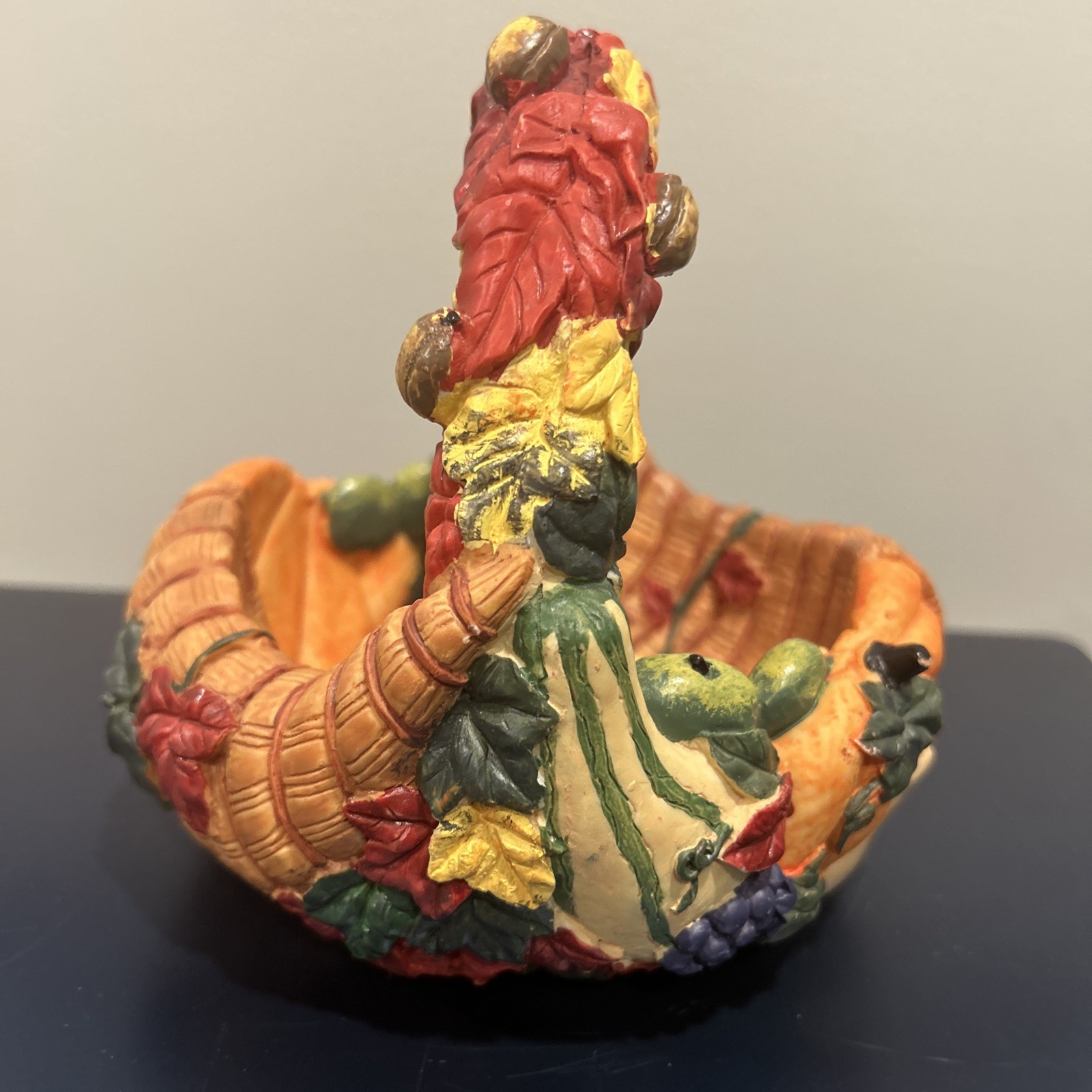 Kirkland's Poly Resin Fall Leaves Basket With Handle Original Box Vintage