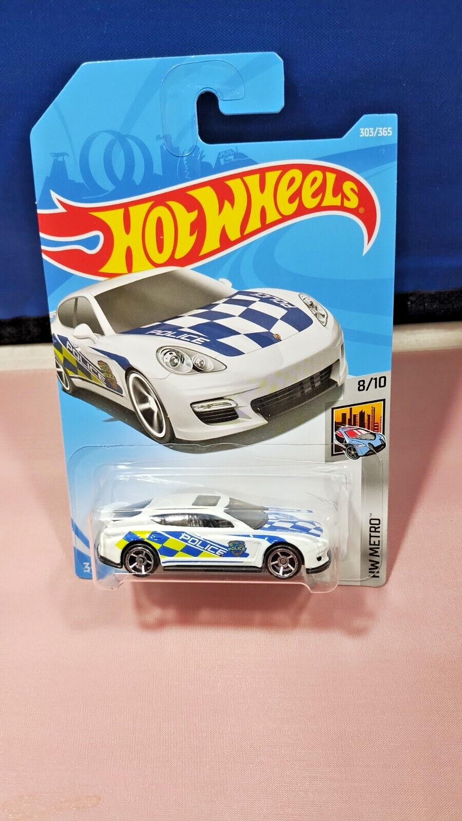 Hot Wheels Porsche Panamera Police Car HW Metro #10/10 White Diecast 1:64 Scale