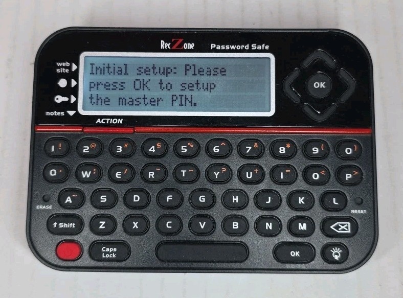 RecZone Password Safe Back-Lit LCD Qwerty Keyboard Model