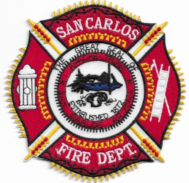 San Carlos  Fire Dept. "Est.-1872", Arizona (4.5" x 4.5" size) fire patch