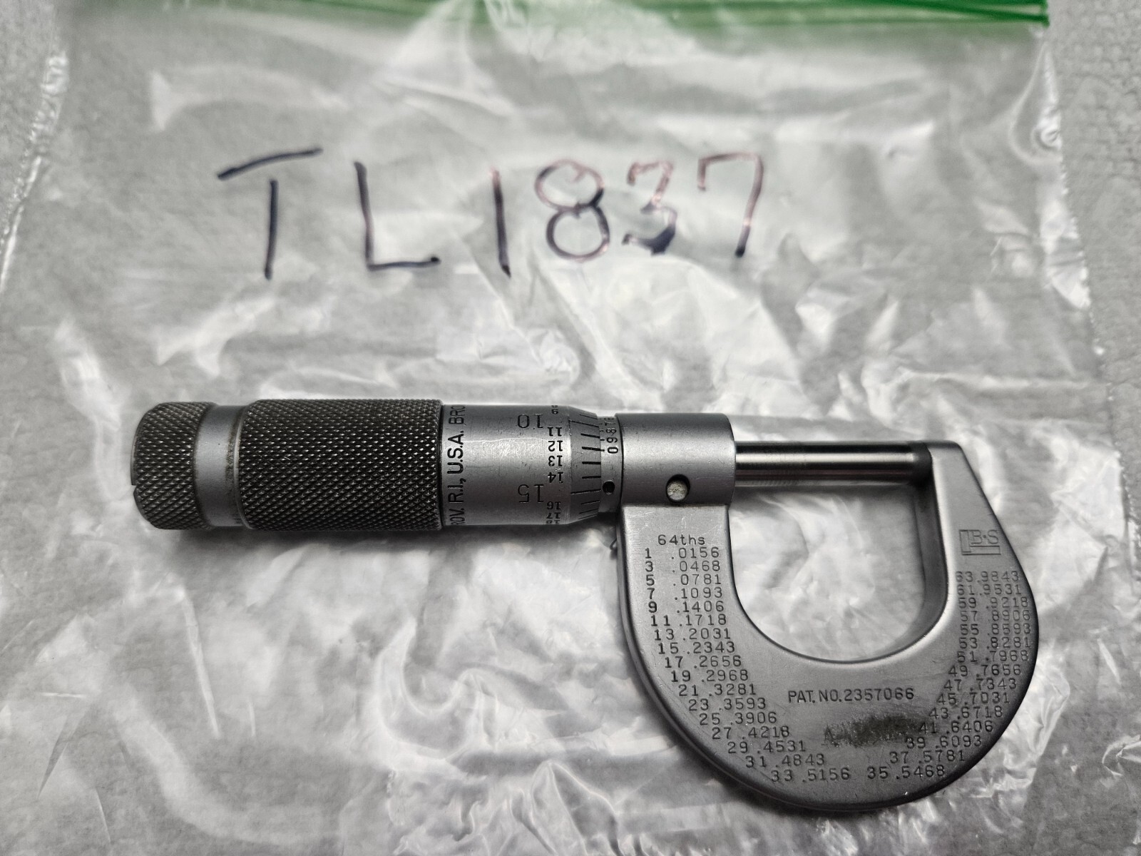 BROWN & SHARPE #1 0-1" .001" OUTSIDE MICROMETER USA (TL1837)