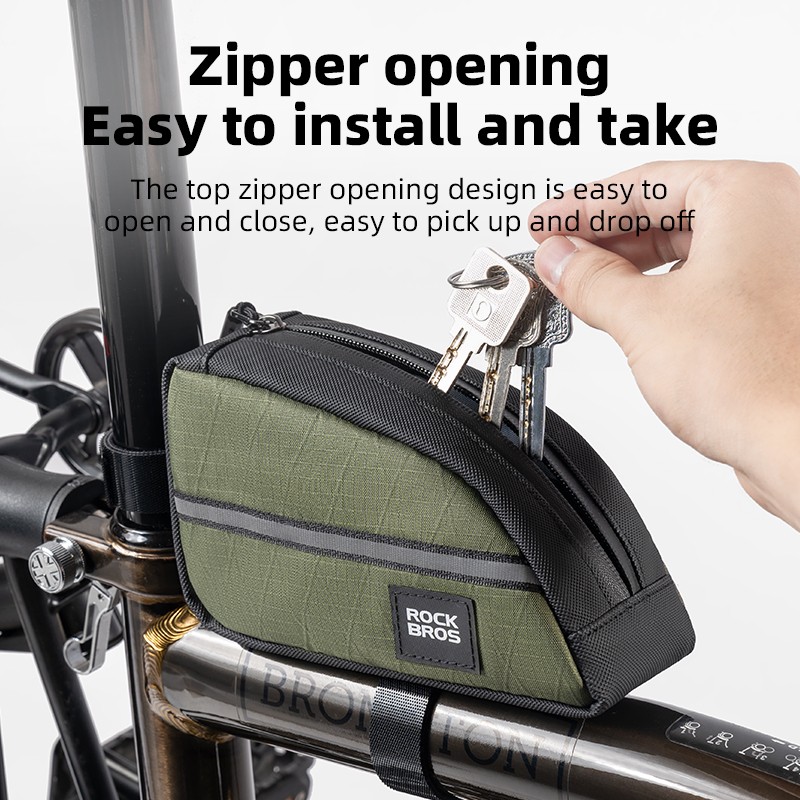 ROCKBROS Folding Bike Triangle Bag for Folding Bike Brompton -Top Tube Bag
