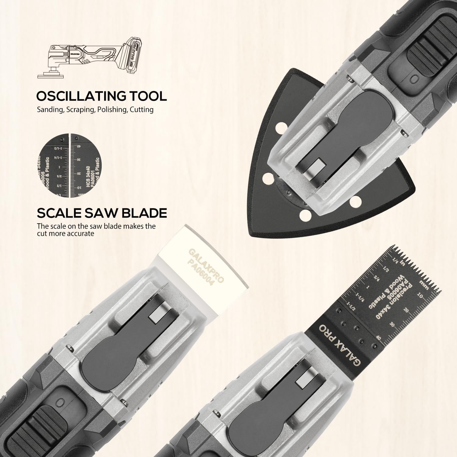 Power Oscillating Tool, Cordless Multi Tool 20V...