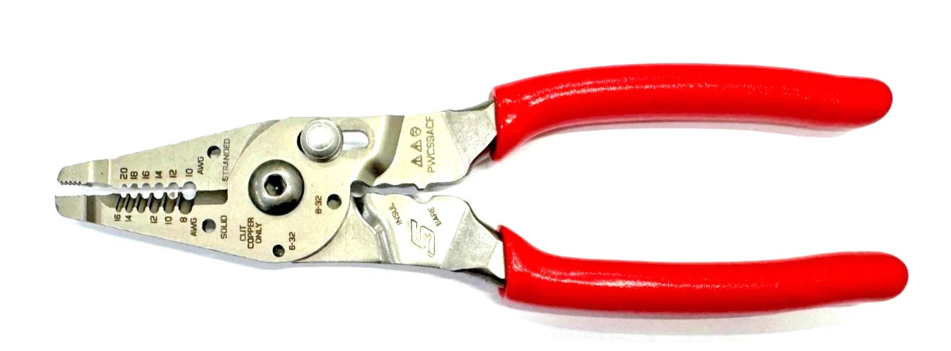 Snap-on Red Vinyl Grip 9" Wire Stripper Cutter Crimper PWCS9ACF NEW