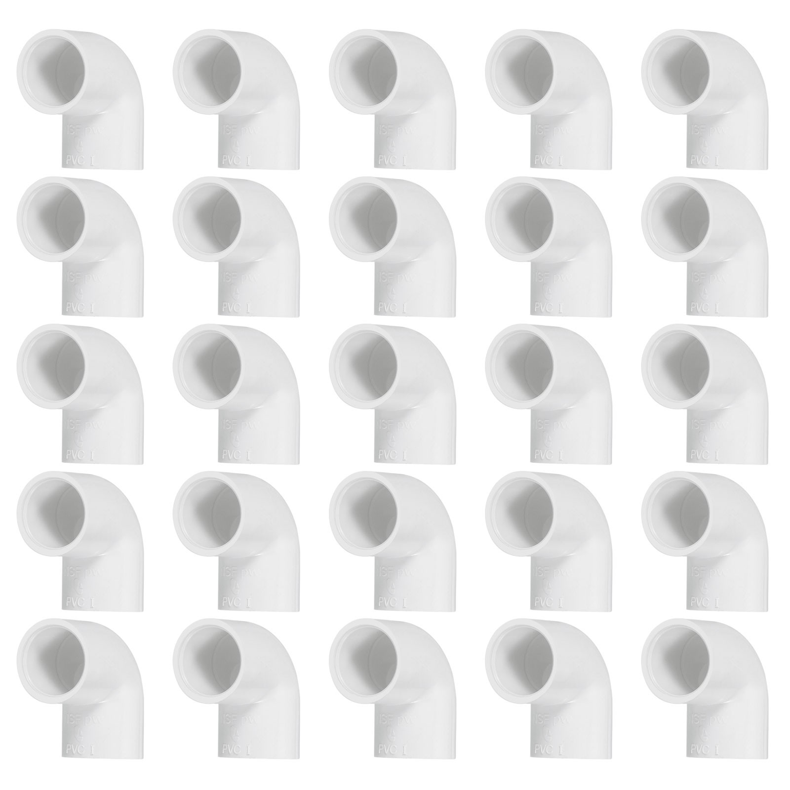 25 Pcs 1/2" 90 Degree PVC Elbow Fitting 2 Way Pipe Fitting Connector