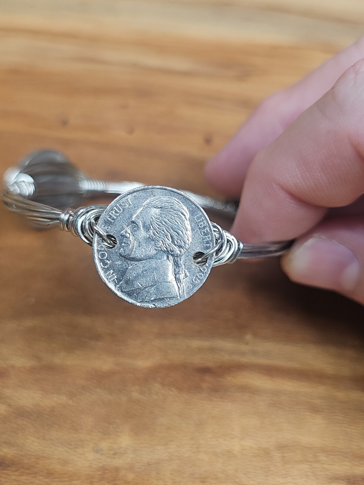 Custom Made Nickle Coin Bracelet Size 8 R441