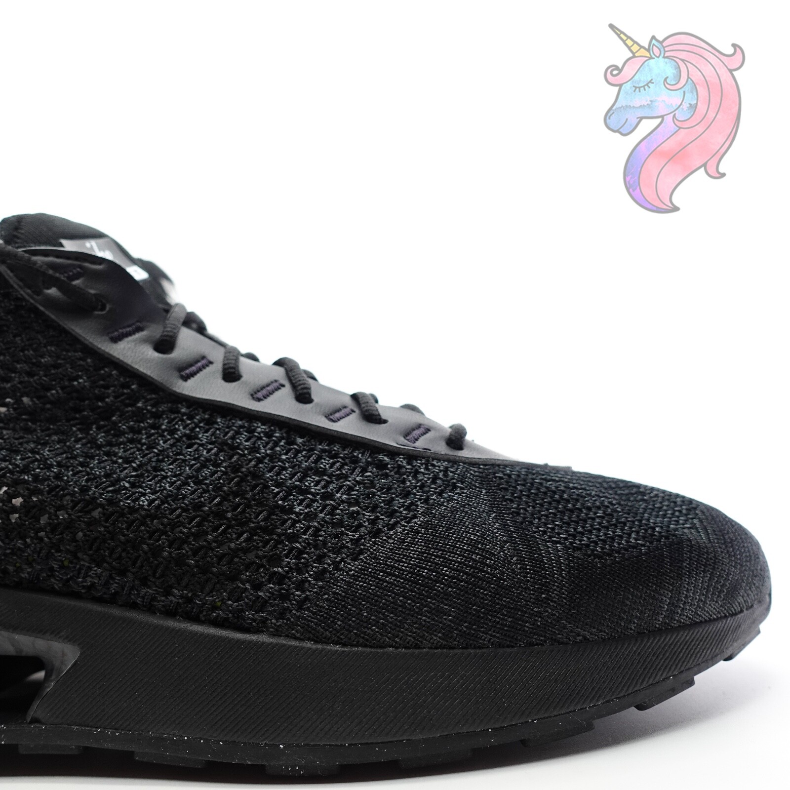 Nike Air Max Flyknit Racer Mens Size 9.5 Triple Black Shoes FD2764-001 New