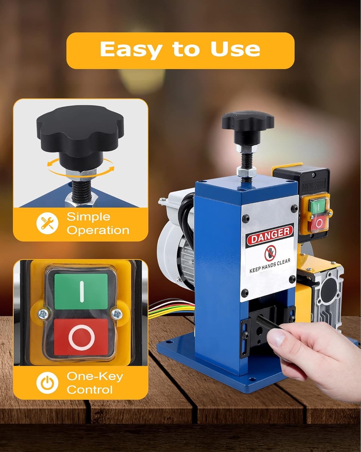 Electric Wire Stripping Machine 60 ft/min Automatic 0.06"-0.98" Emergency Stop