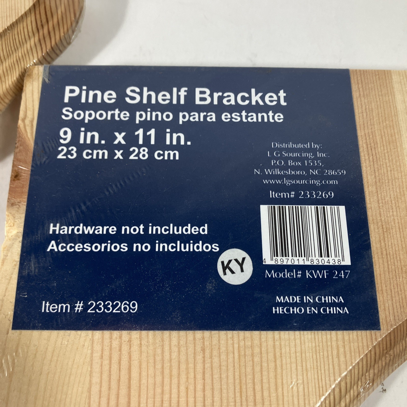 Pine Shelf Brackets 2 Pair 9”x11” (23cm X 28cm) NEW