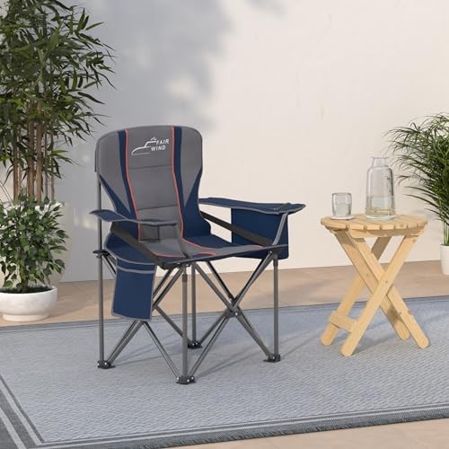 Oversized Fully Padded Camping Chair with Lumbar Support, Single Pack Blue