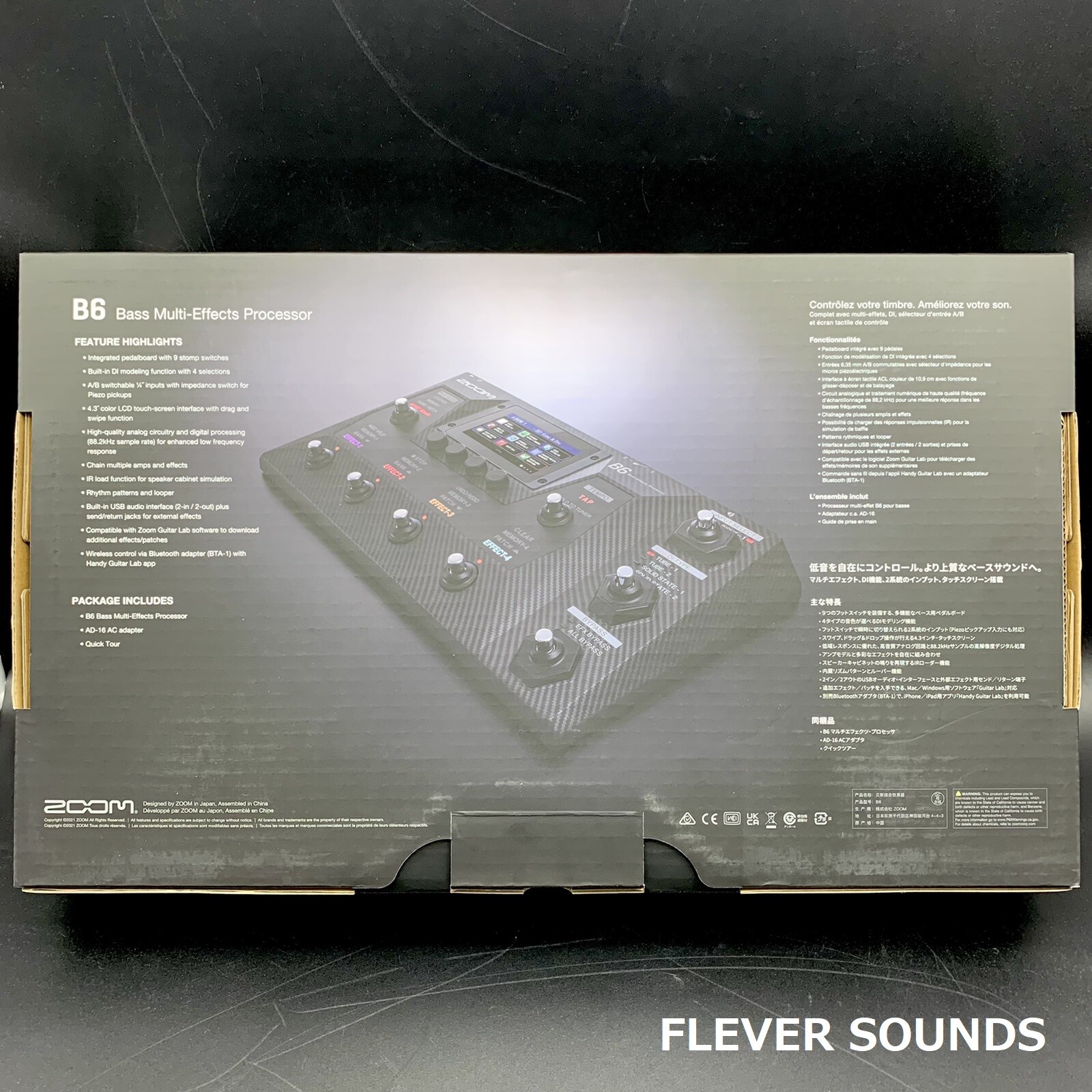 Zoom B6 Bass Guitar Multi-Effects Pedal Processor DI Modeling Capabilities