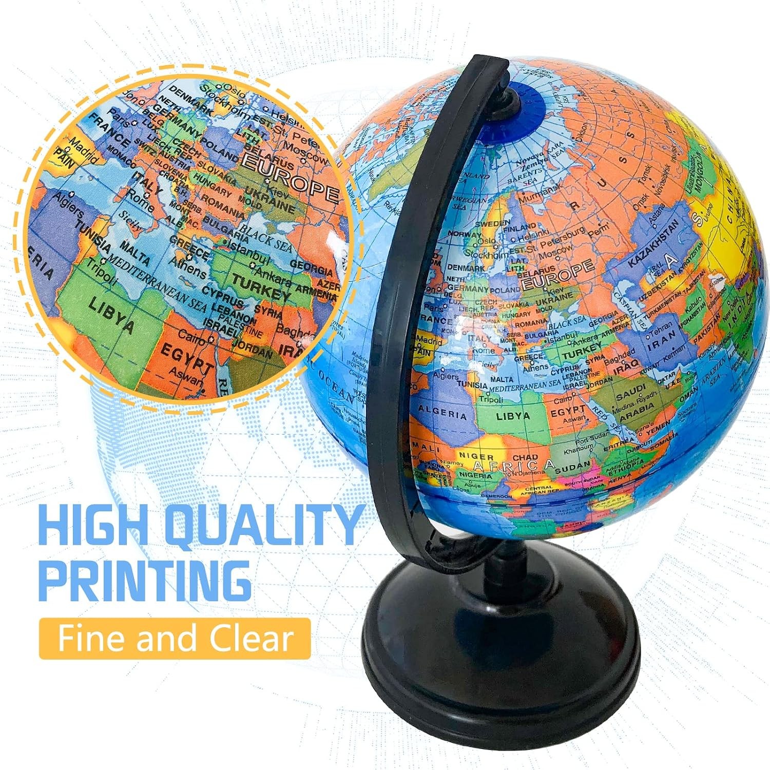WORLD GLOBE EARTH Map Rotating Geography Ocean Classroom Learning Desktop 6
