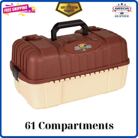 Large Fishing Tackle Box 7 Tray Full Travel Holder Pack Handle-Locking Hip Roof