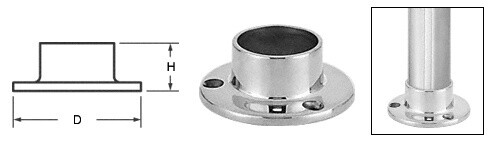 CRL HR20YPS Polished Stainless Full Flange for 2" Tubing