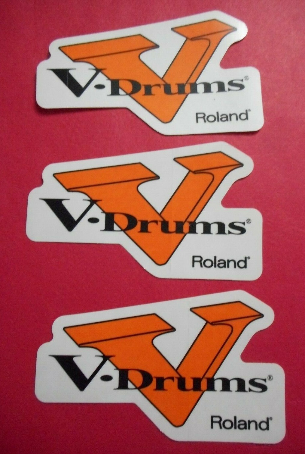 3 New Roland V-Drum Drums Decal Stickers, Percussion, Lot Y8