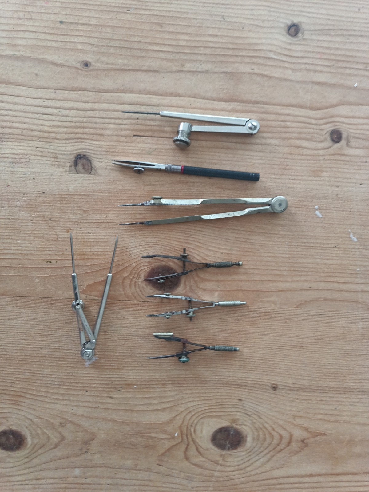 Vintage And Antique Selection Of Scientific Mathematical Drawing Devices