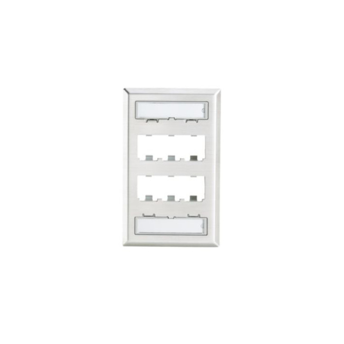 Panduit CFPL6SY Faceplate Stainless Steel 6 Port Single Gang Metallic