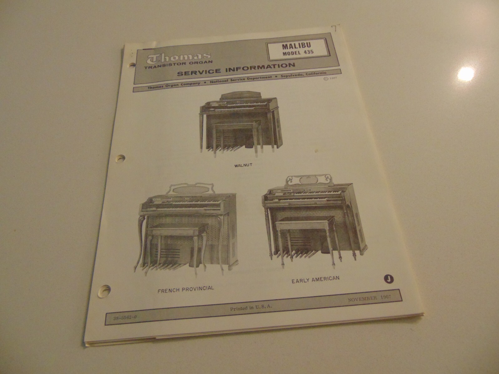 Thomas Organ Malibu 435 Service Repair Shop Manual Schematics