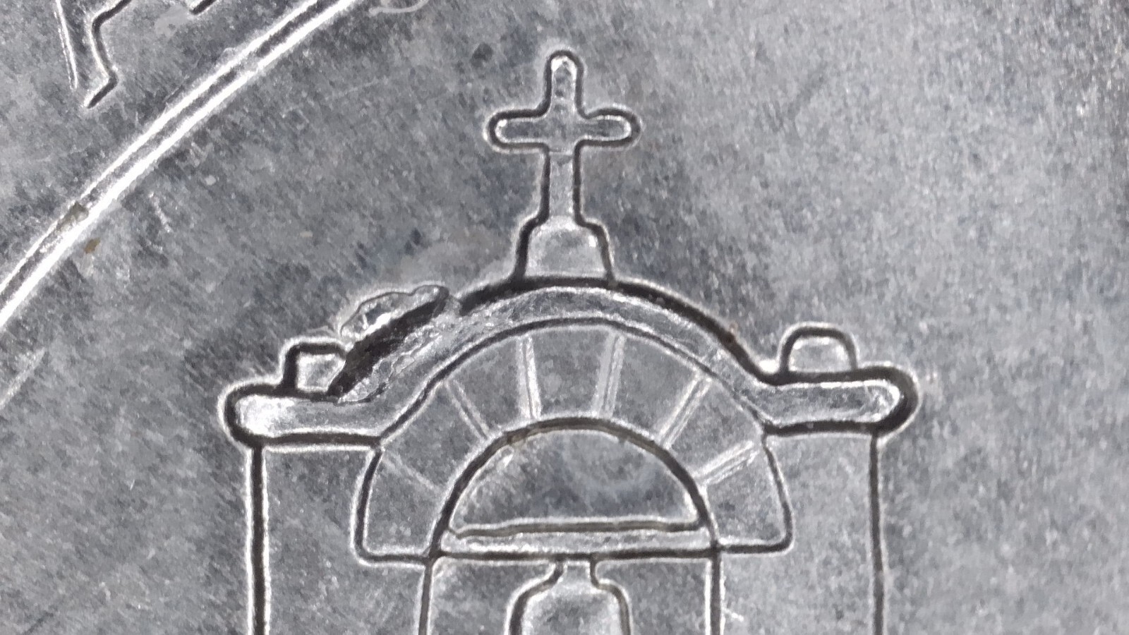 San Antonio Missions 2019 P ATB Quarter Die Break on Chapel Roof. Error. #203