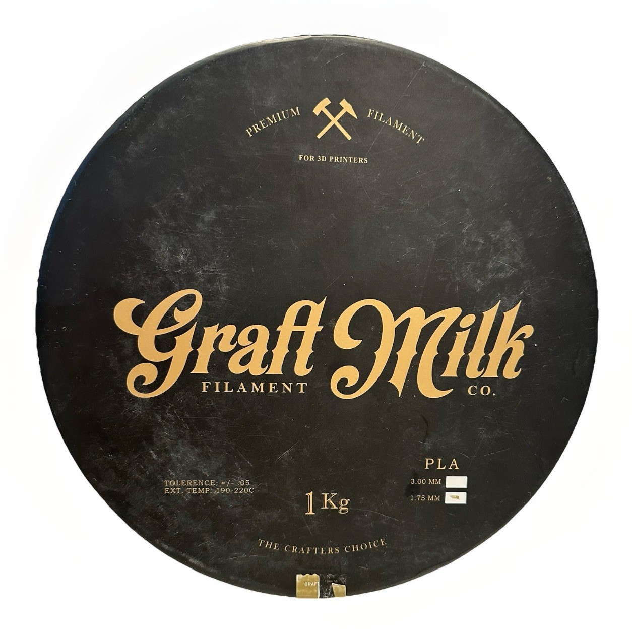 Graft Milk Filament Co. 3D Printer 1.75mm PLA “Malt Clay” 1 Kg Premier Rare