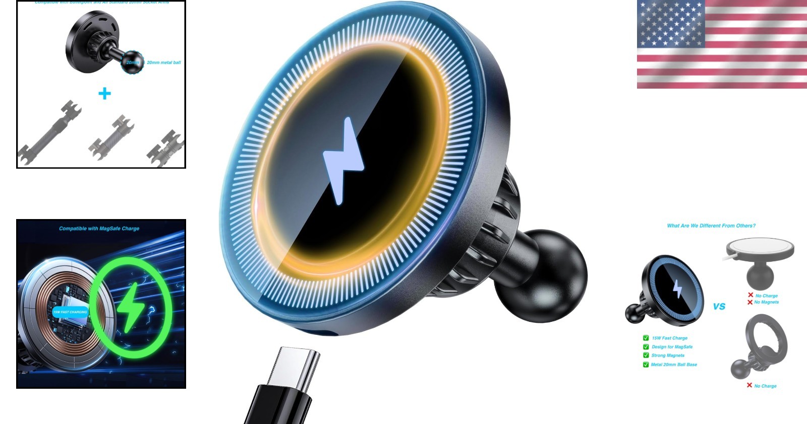 Magnetic Wireless Charger for Bulletpoint Mounts