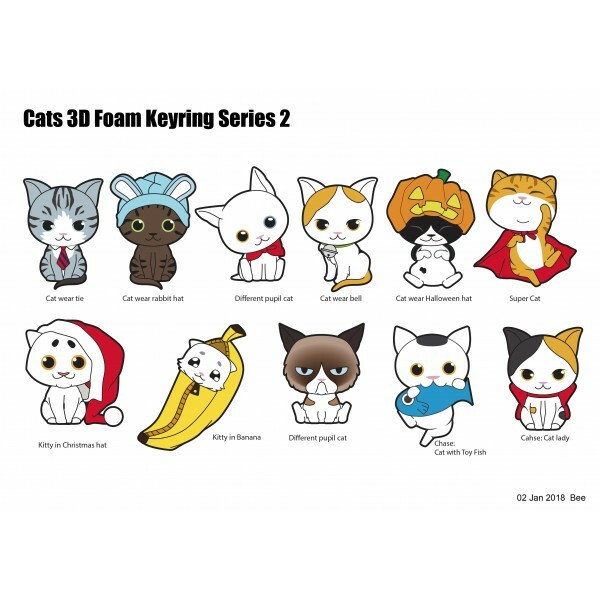 Monogram Cats NEW * Rabbit Hat Cat Clip * Blind Bag Key Chain Series 2