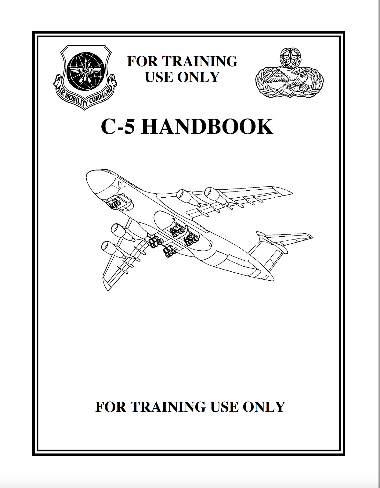 585 Page 1995 U.S. C-5 Galaxy Quick Reference Aid Handbook on CD