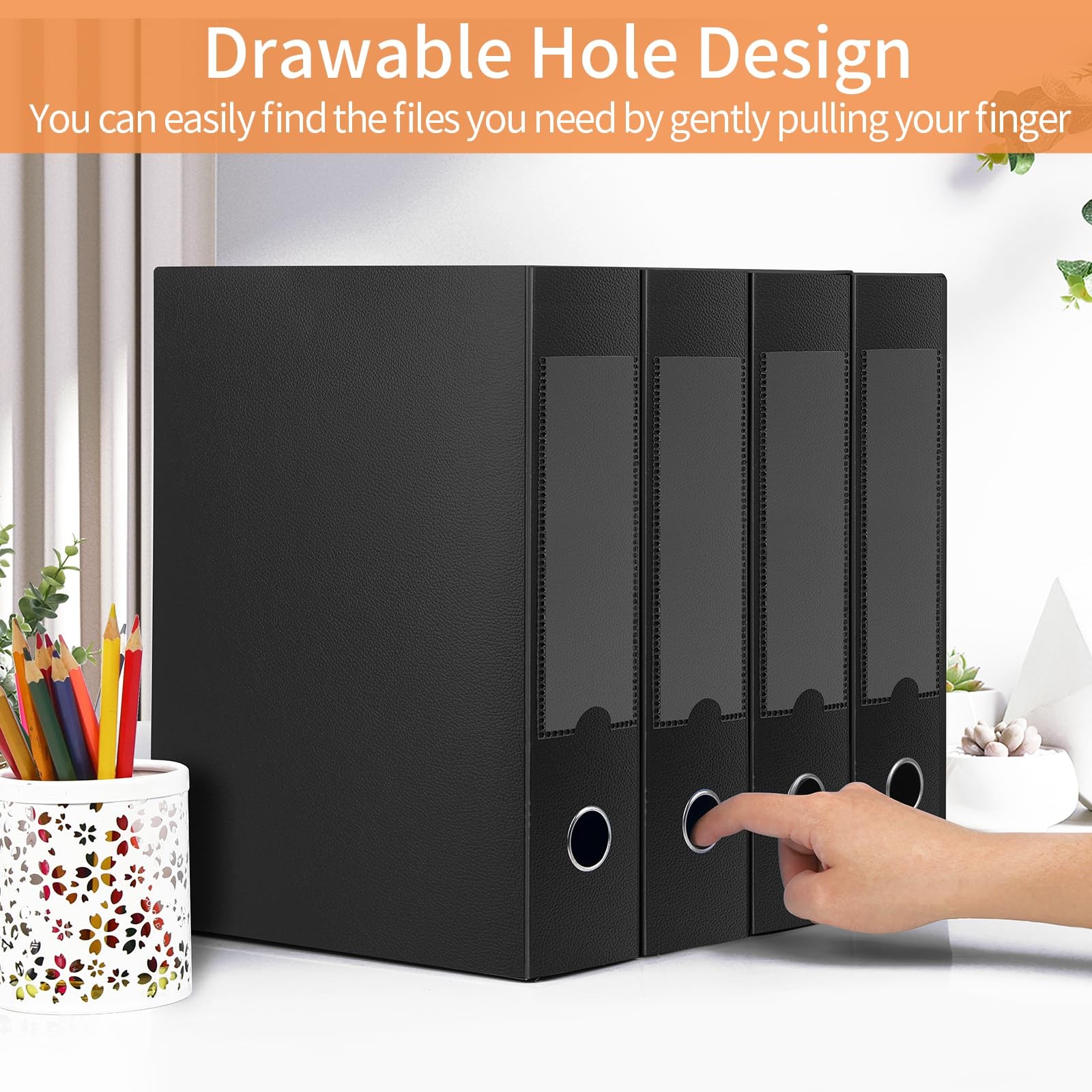 2 Pack A4 Storage File Boxes Archives Case,65mm Spine,Box File Document Stora...