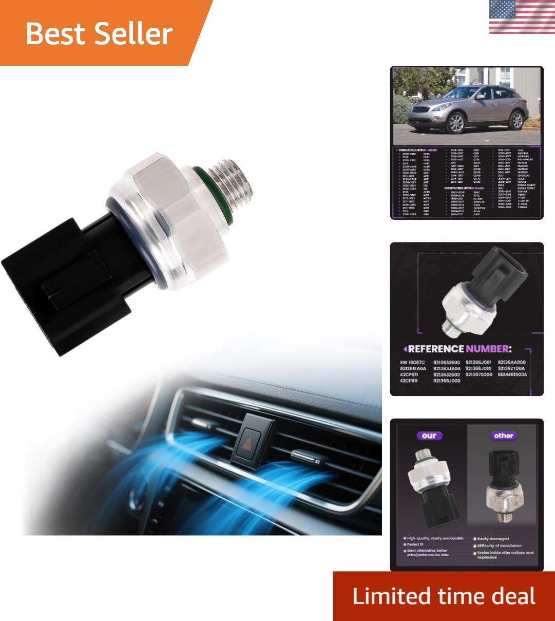 Upgraded A/C Pressure Switch for Nissan/Infiniti Models | Easy Install