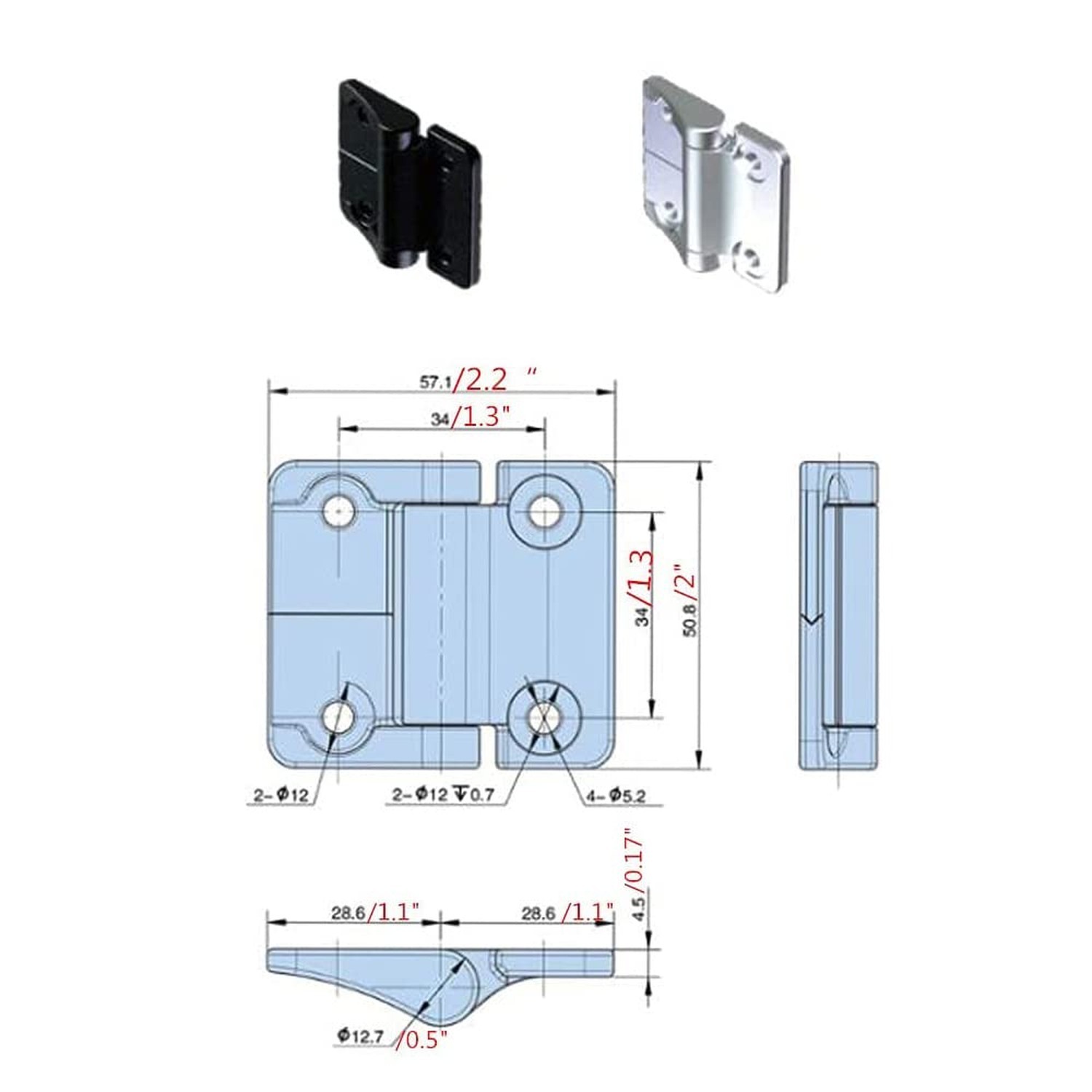 Zinc Alloy Constant Torque Position Control Hinge with Holes Series for E6-10...