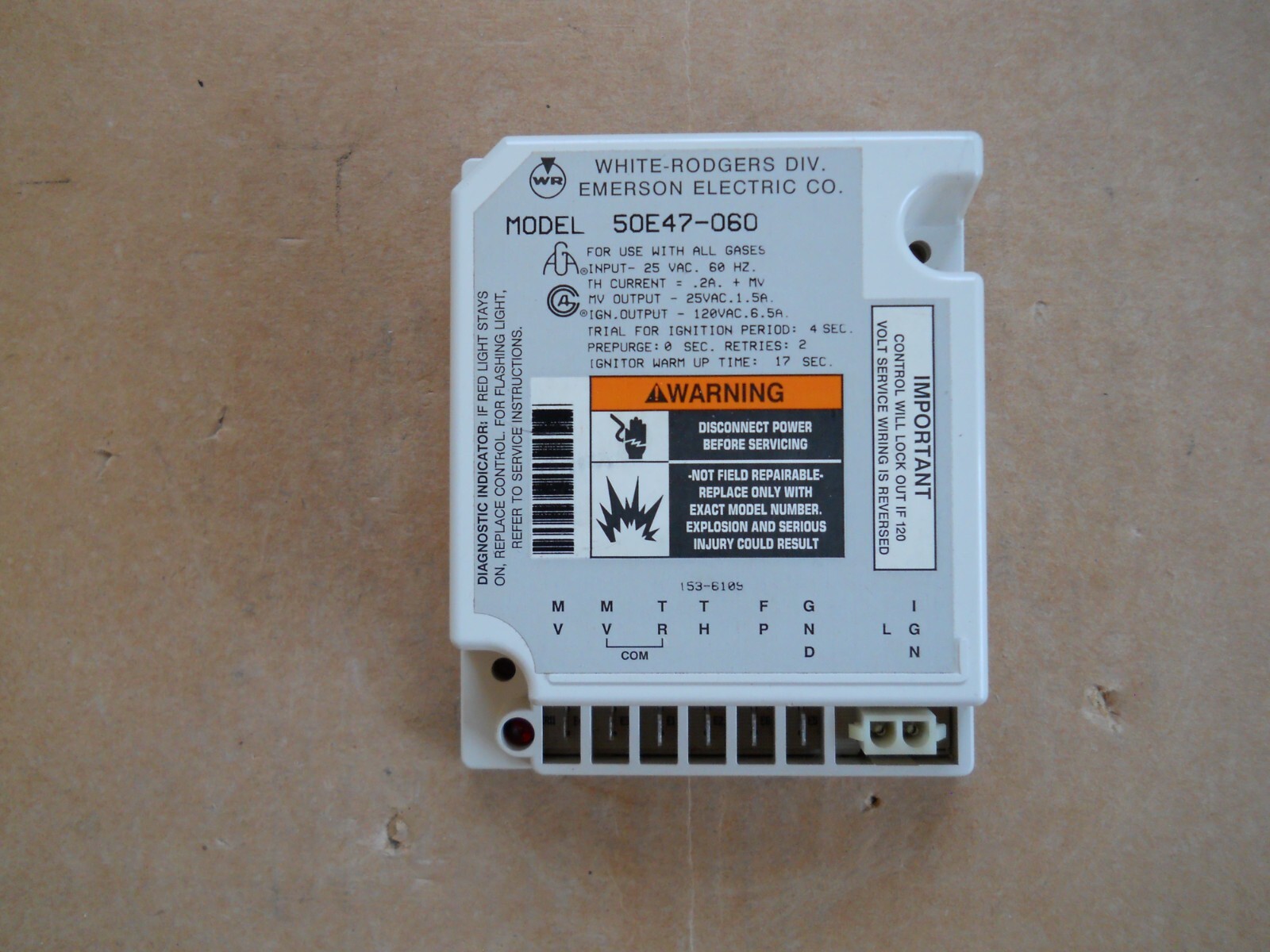 New OEM White-Rodgers 50E47-060 Furnace Control Board