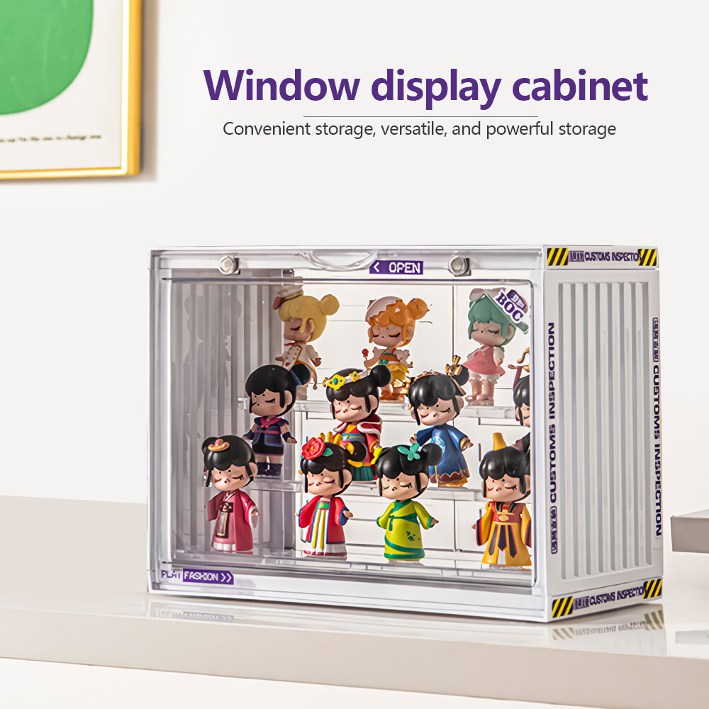 1/2 Clear Acrylic 3 Tier Figure Display Case with 2Movable Plates Stackable Show