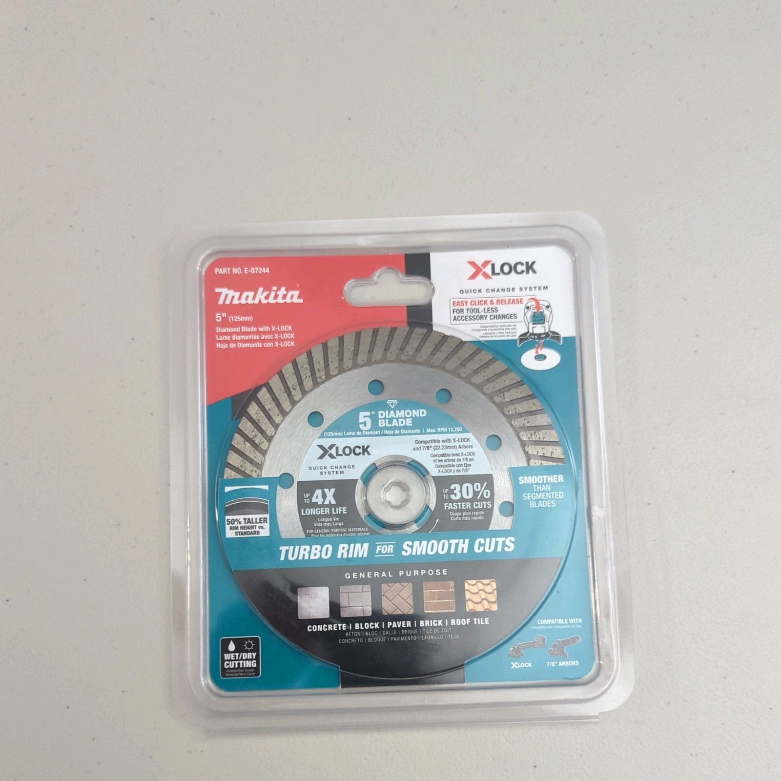X-LOCK 5 In. X-Lock Turbo Rim Diamond Blade for Masonry Cutting