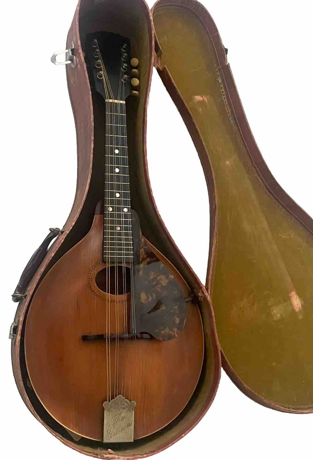 The Gibson 1917 Model A 8 String Mandolin & Case All Original Sounds Great !