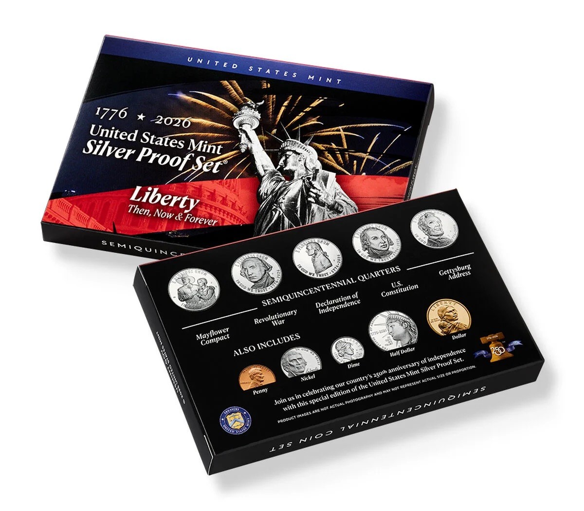 Set of 10: 1776-2026 S Semiquincentennial Silver Proof Set w/ OGP