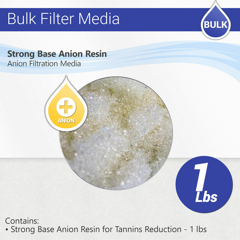 Strong Base Anion Resin for Tannin / Tannins , Nitrate  Reduction - 1 lbs