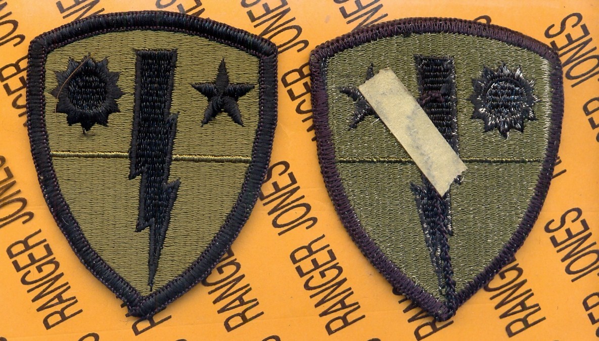 75th Infantry Brigade Airborne Ranger OD Green & Black uniform patch m/e