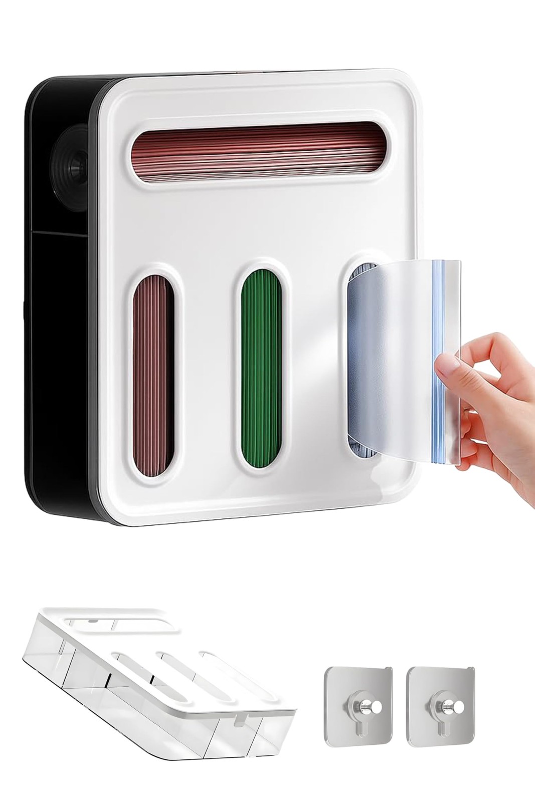 4 IN 1 Food Storge Bag Organizer for Kitchen Drawer, 4-Slot, Wall Mountable |...