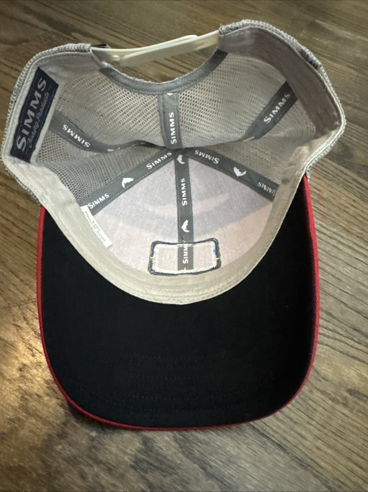 Simms Fishing Trout Trucker Cap Red -Black Underbrim - RARE Holiday Classic!