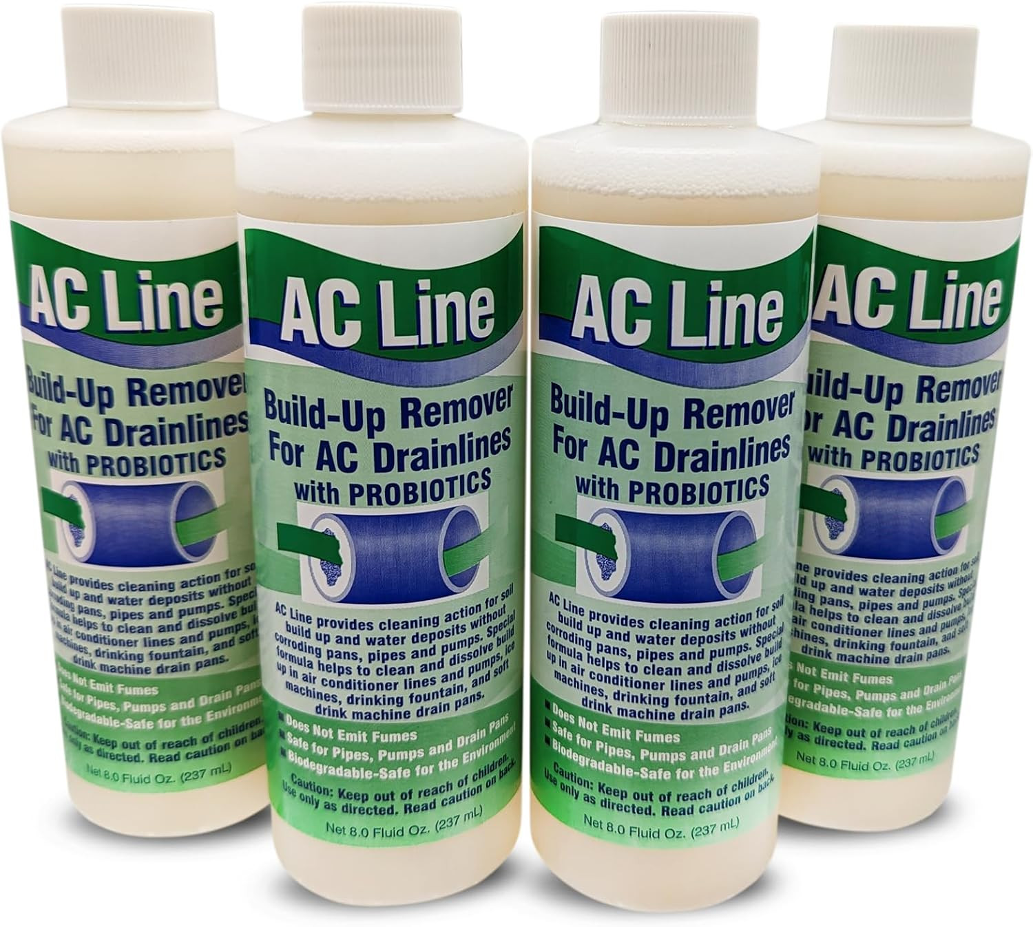 AC Drain Line Cleaner - 4 Pack / 12 Month Supply - Cleans HVAC Drain Lines, Cond