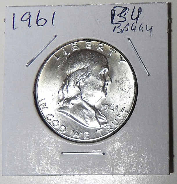 BU 1961-P Franklin Silver Half Dollar Baggy Uncirculated Philadelphia (10125)