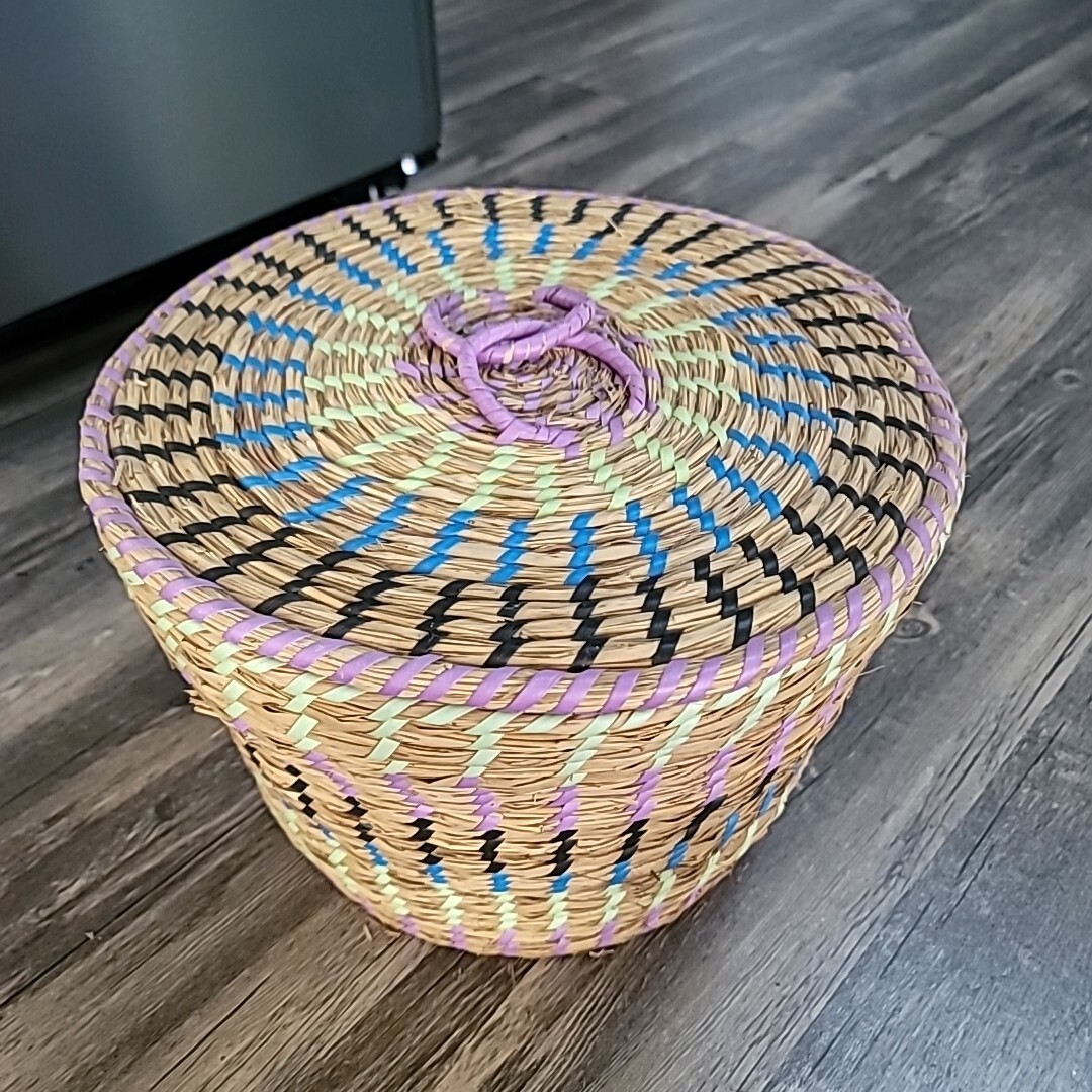 Colorful Straw Nesting Baskets (3)