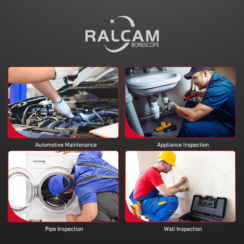 Ralcam 360° Joystick 5" Endoscope Camera with Light Inspection Camera Borescope