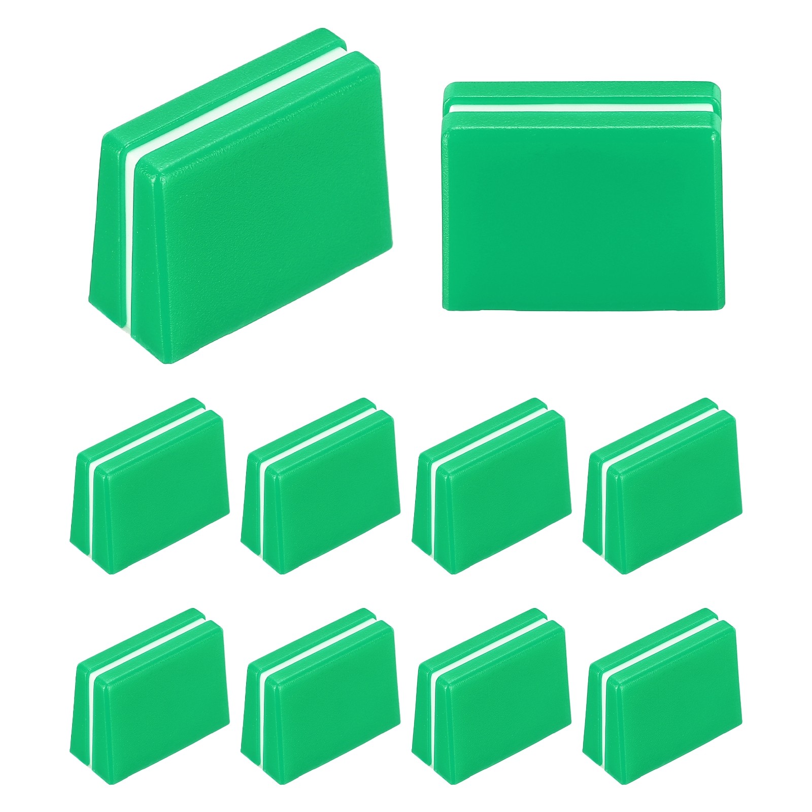 Universal Fader Knobs Green White Mixer Fader Caps Plastic for DJ Console, 10Pcs