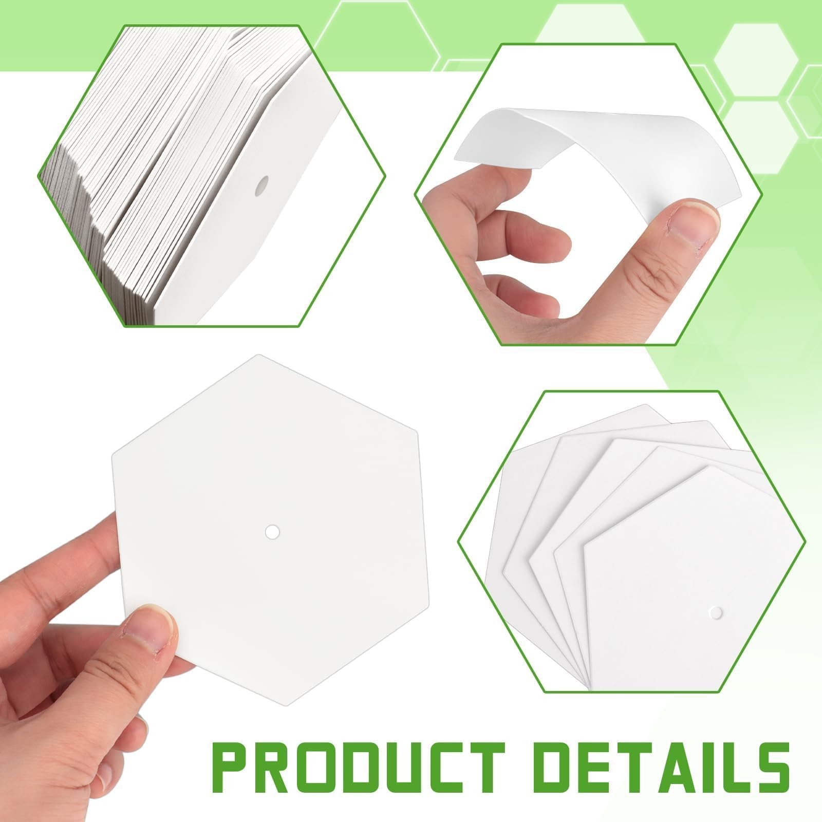 300 PCS 2 Inch White Hexagon Piecing Paper Templates Quilting Patchwork