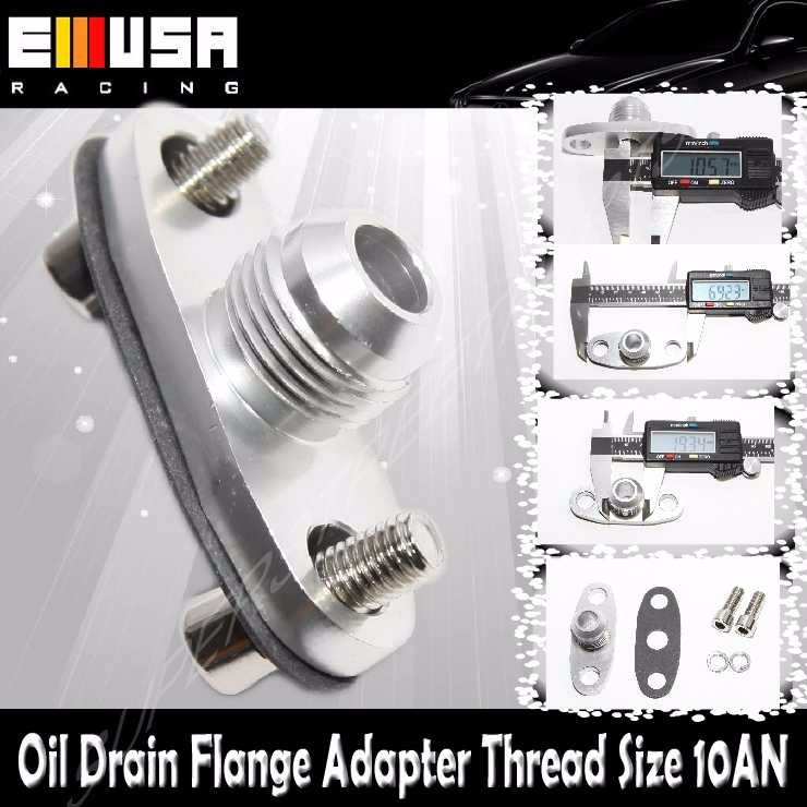 Turbo Oil Drain Flange Adapter Thread Size 10AN fits fit  T3 T4 T35 T40 T60 T70
