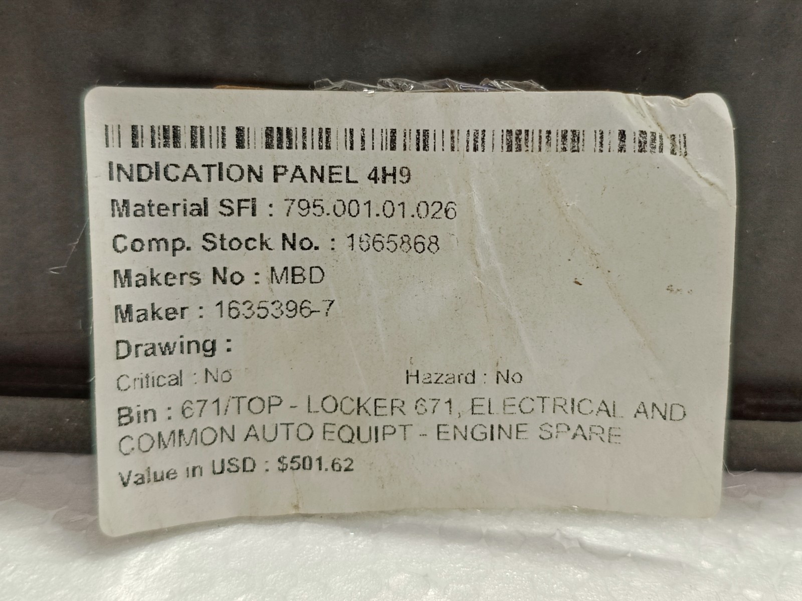SELCO D 144 Indication Panel 24V DC 1635396-7 New